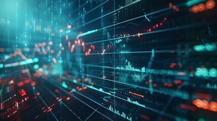 abstract growing graph chart futuristic financial growth chart with rising arrows and glowing lines background,generative ai