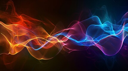 Fototapeta premium Vibrant Sound Waves Against Dark Background, Perfect for Music or Audio Visuals Generative AI