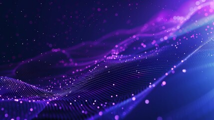 Obraz premium Digital Technology Concept with Flowing Particles for Presentation Generative AI