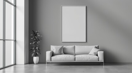 Cozy Living Room Poster Template Generative AI
