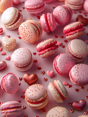 Obraz premium Superbe photo de macarons de couleurs