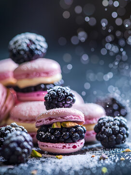 Superbe photo de macarons de couleurs