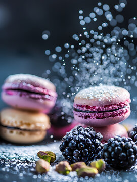 Superbe photo de macarons de couleurs
