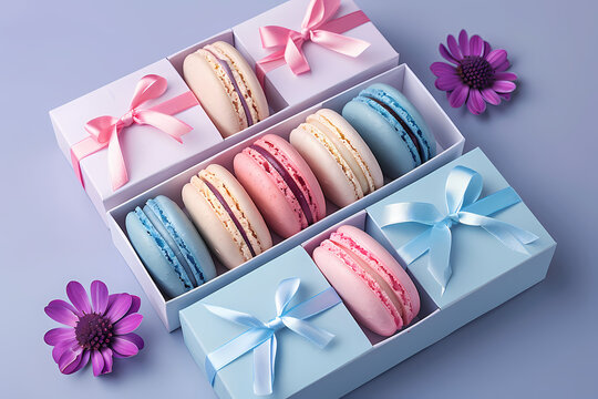 Superbe photo de macarons de couleurs