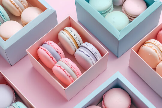 Superbe photo de macarons de couleurs