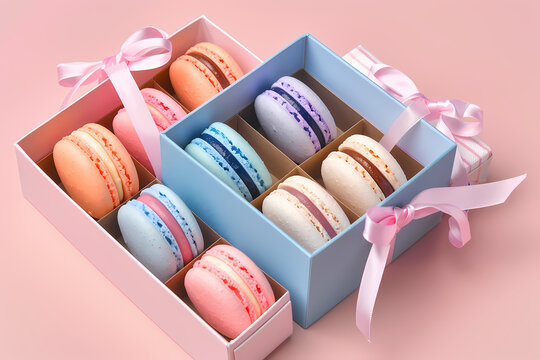 Superbe photo de macarons de couleurs