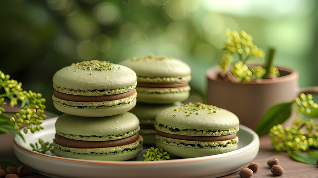 Superbe photo de macarons de couleurs