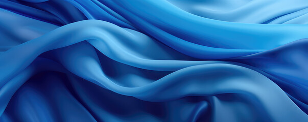 Obraz premium Elegant Blue Satin Fabric Waves Background