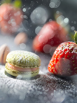 Superbe photo de macarons de couleurs