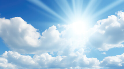 Obraz premium Radiant Sunshine Breaking Through Cloudy Skies