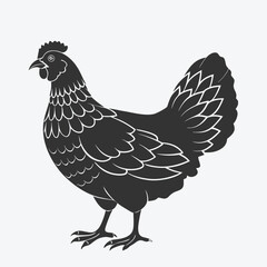 Stunning Hen Silhouette Vector, Perfect for Design Projects and Crafts