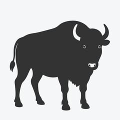 Majestic Buffalo Silhouette Vector, Capturing the Essence of the Wild