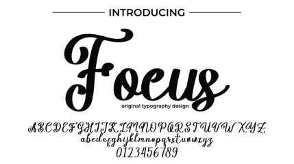 Focus Font Stylish brush painted an uppercase vector letters, alphabet, typeface