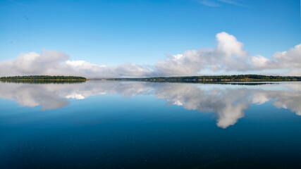 Landscape of the archipelago in gulf of bothnian bay in east coast in Sweden