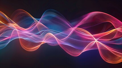 Fototapeta premium An abstract depiction of sound waves, with undulating lines and vibrant colors capturing the essence of music and rhythm