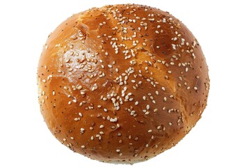 Isolated view of a sesame seed hamburger bun