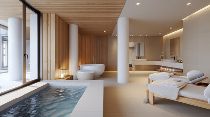 Brown ornament spa facility accommodation for comfort in lifestyle hotel