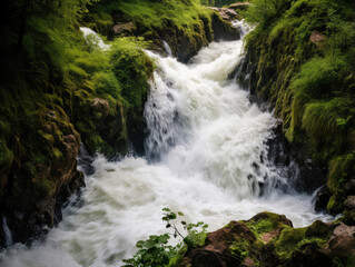 Obraz premium Tranquil Forest Waterfall Oasis