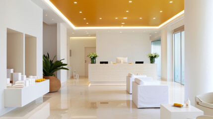 Fototapeta premium Yellow ornament spa facility accommodation for comfort in lifestyle hotel
