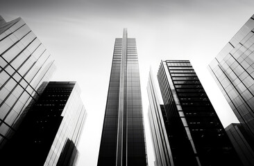 Monochrome Skyline of Modern Skyscrapers