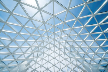 Futuristic Geometric Ceiling Design in Modern Building