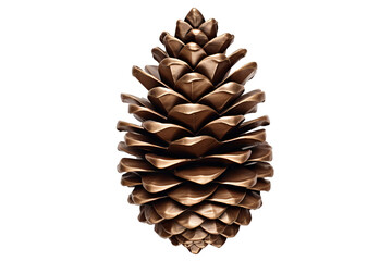 High-quality pinecone metallic PNG with transparent background for digital art, graphic design, and seasonal decoration projects