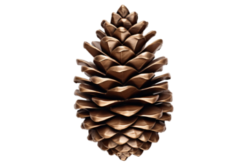 High-quality pinecone metallic PNG with transparent background for digital art, graphic design, and seasonal decoration projects