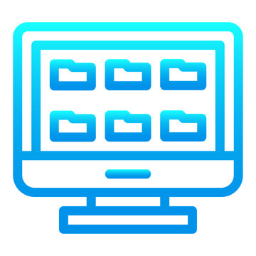 icon file and folder otline gradient