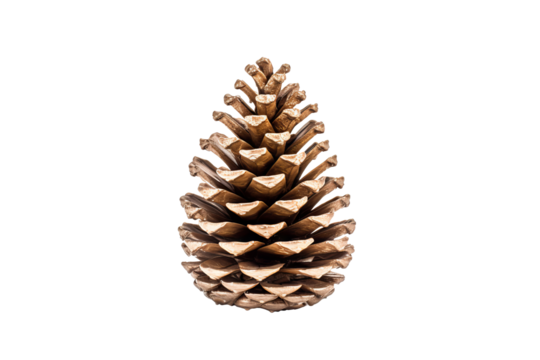 High-quality pinecone metallic PNG with transparent background for digital art, graphic design, and seasonal decoration projects