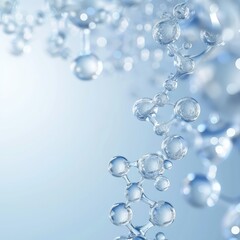 Abstract Blue Molecules Structure on Gradient Backdrop