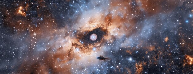 Majestic Spiral Galaxy Core Illuminating Space