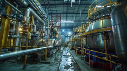 Modern Industrial Factory Interior with Machinery