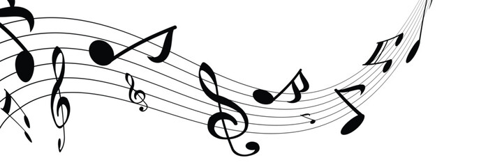 Music notes wave isolated, group musical notes background for stock. Music notes icon set, Music notes symbol, vector illustration in eps 10. © StockSpectrum