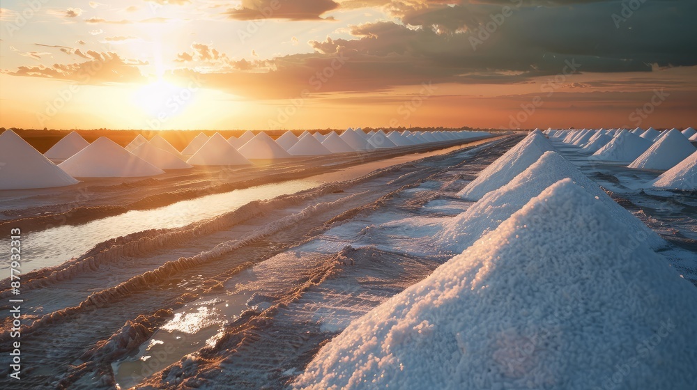 Sticker Salt Harvest Fields at Sunset