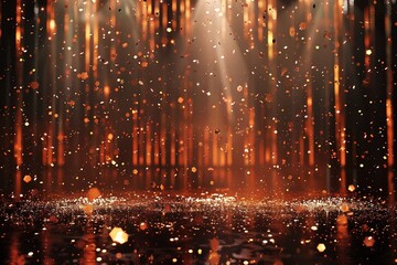 Fototapeta premium Glittering Concert Stage ,Concert Stage with Metallic Confetti and Glitter