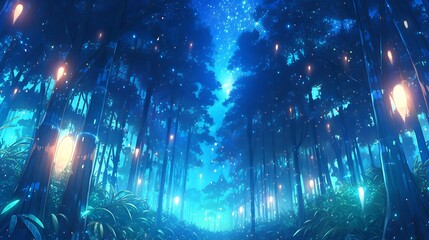 Fototapeta premium Enchanted Forest at Night