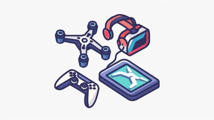 Obraz premium Drone Gadgets Illustration