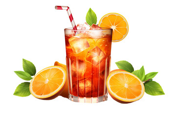 Refreshing summer drinks assortment on transparent background, featuring a variety of colorful beverages in PNG format, perfect for summer-themed designs and marketing projects