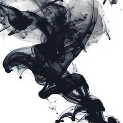 Abstract Black Ink Swirls Illustration