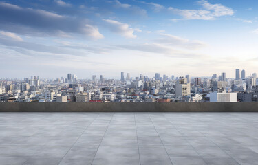 Obraz premium Expansive Urban Horizon from Sleek High-Rise Platform