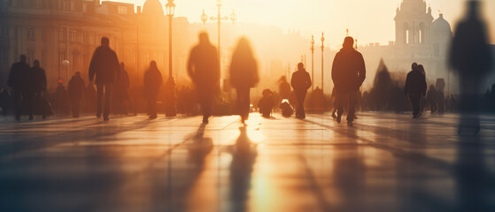 Urban Sunrise Silhouettes: Life in Motion