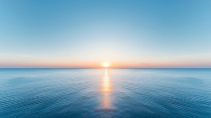 Stunning vacation horizon view, capturing a panoramic sunset over the ocean, tranquil and breathtaking scene, perfect for relaxation