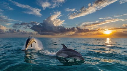Fototapeta premium dolphin jumping out of water