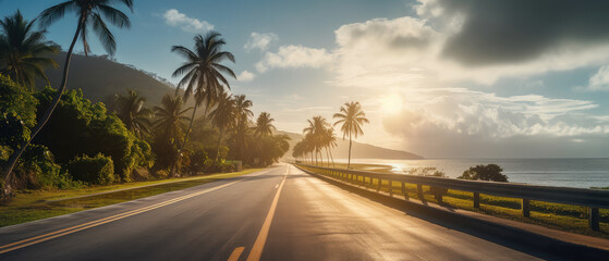 Scenic Coastal Road at Sunset