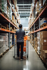 Fototapeta premium Efficient Warehouse Operations in Action