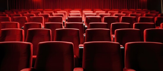 Obraz premium Empty Cinema Theater with Red Seats