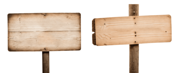 blank wooden sign isolated on transparent background 