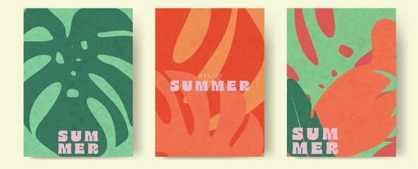 Colorful tropical palm leaves. Background, poster, banner. Summertime concept background, banner, cover, promotion concept design.	