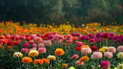 Beautiful chrysanthemums on the plantation