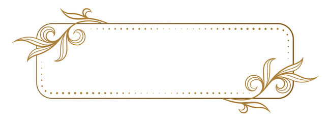 Vector horizontal rectangle dotted frame with floral decoration